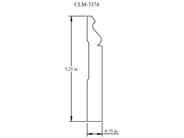 Line drawing of a molding profile.