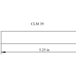 Line drawing of a 5.25 inch long tile.