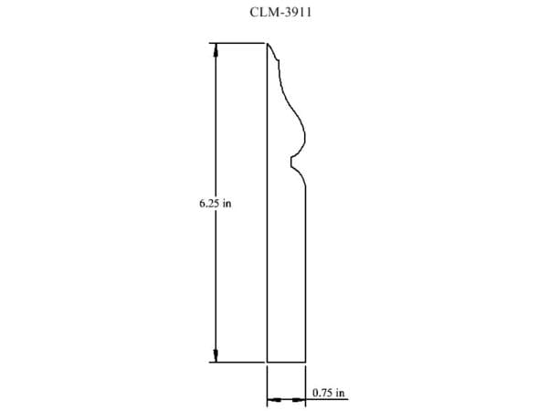 CLM-3911, 6.25" x 0.75" molding profile.