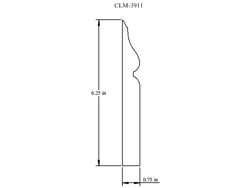 CLM-3911, 6.25" x 0.75" molding profile.