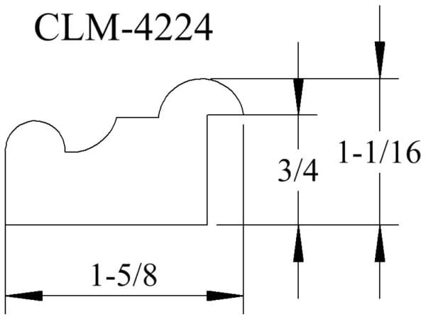 Line drawing of molding profile CLM-4224.