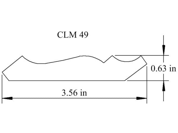 CLM 49 profile, 3.56 in x 0.63 in.