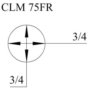 CLM 75FR diagram with 3/4 markings.