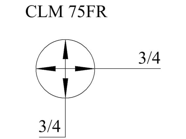 CLM 75FR diagram with 3/4 markings.