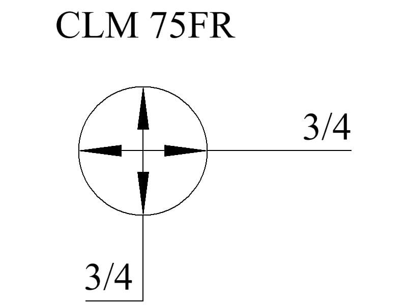 CLM 75FR diagram with 3/4 markings.