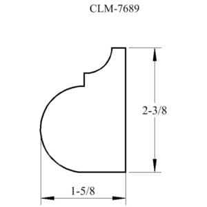 Line drawing of a moulding profile.