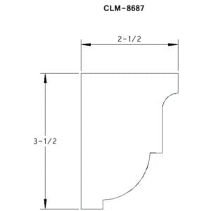 Line drawing of molding profile CLM-8687.