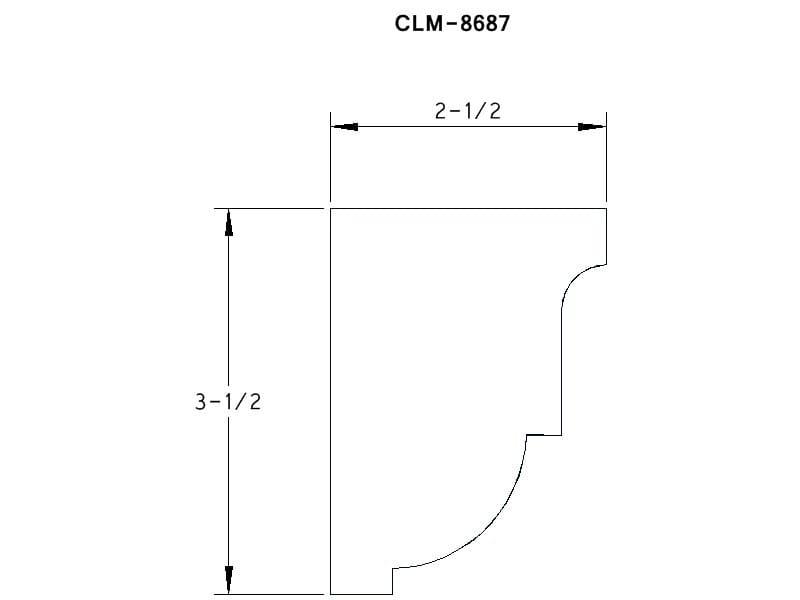 Line drawing of molding profile CLM-8687.