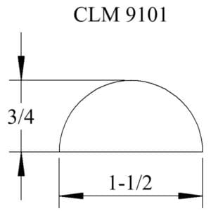 Diagram of CLM 9101, 3/4 by 1-1/2.