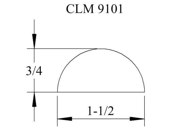 Diagram of CLM 9101, 3/4 by 1-1/2.