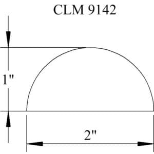 CLM 9142, 1 inch by 2 inch semicircle.