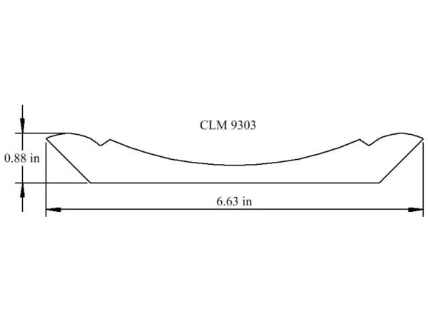 Diagram of CLM 9303 with dimensions.