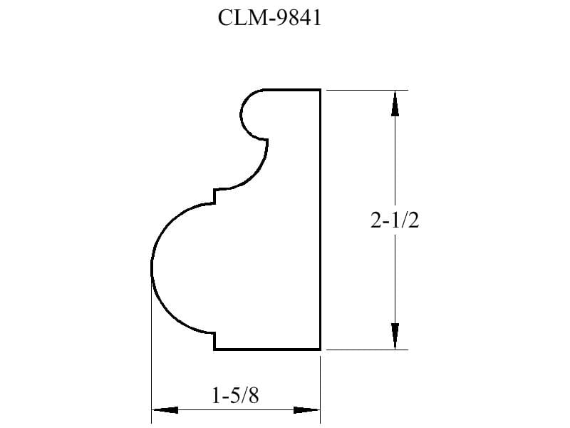 Line drawing of molding profile CLM-9841.