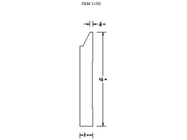 Line drawing of a door casing with dimensions.