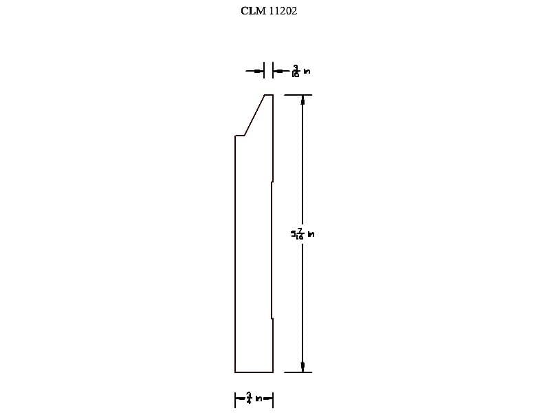 Line drawing of a door casing with dimensions.