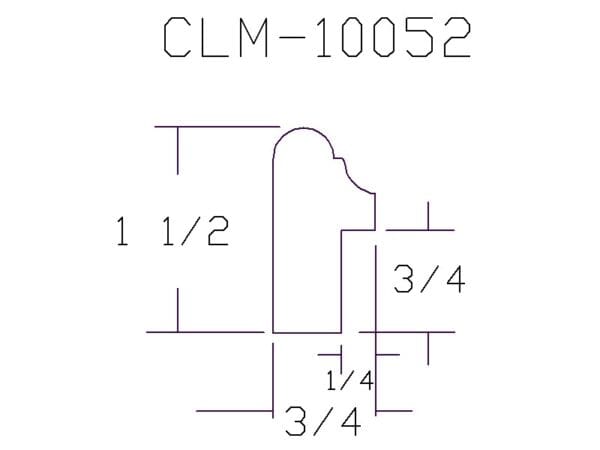CLM-10052 molding diagram: 1 1/2" x 3/4"