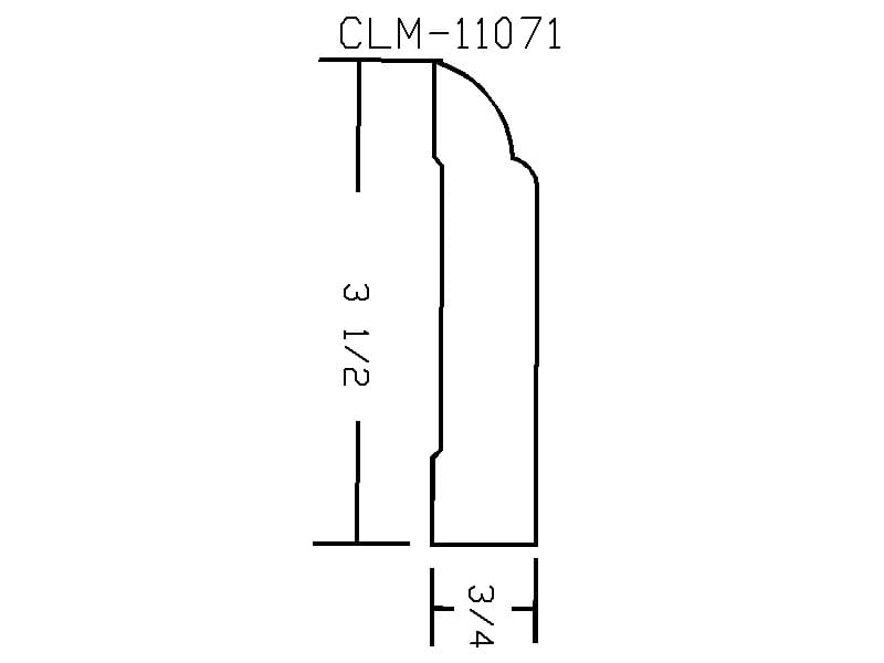 CLM-11071 baseboard molding diagram.