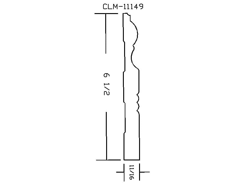 CLM-11149 beaded baseboard profile.