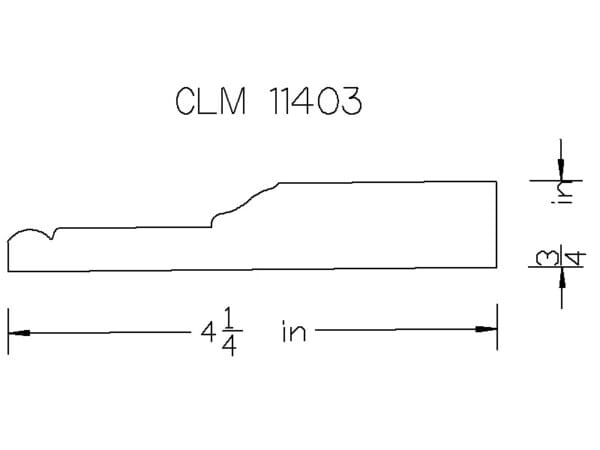 CLM 11403 molding profile diagram.