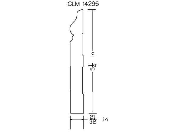 CLM 14295 baseboard profile diagram.
