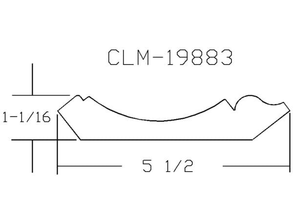 CLM-19883 crown molding diagram.
