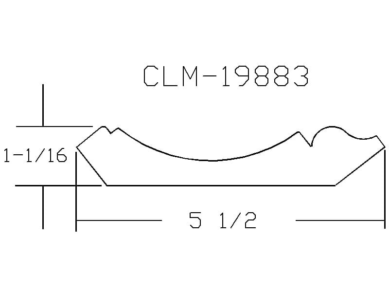 CLM-19883 crown molding diagram.