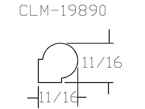 CLM-19890: 11/16" part diagram.
