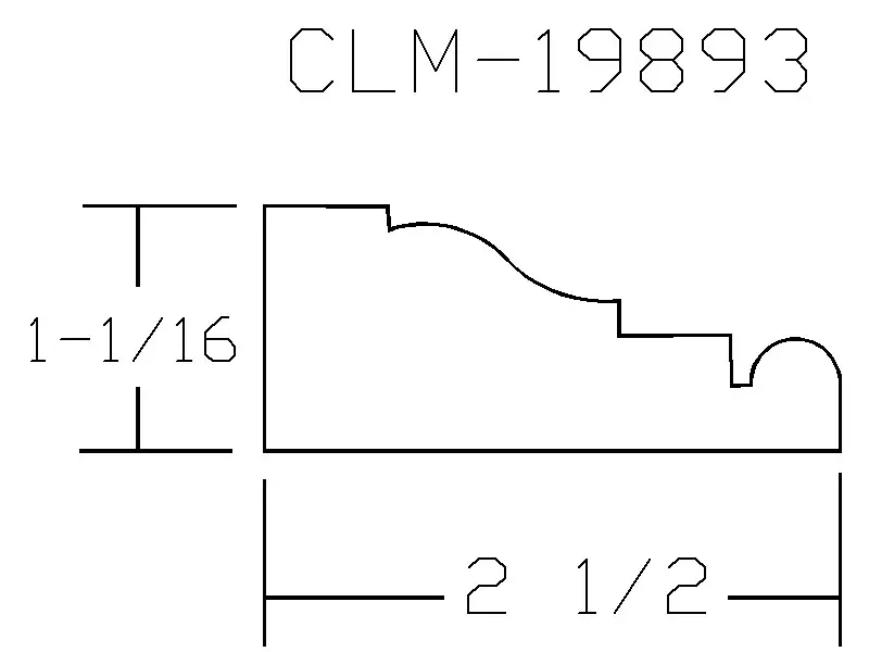 CLM-19893 crown molding diagram.