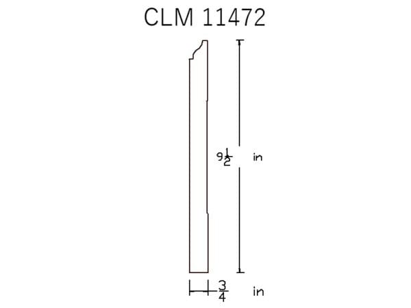 CLM 11472: Baseboard dimensions drawing