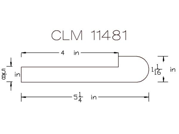 CLM 11481: 5 1/4" x 1 1/16" part drawing