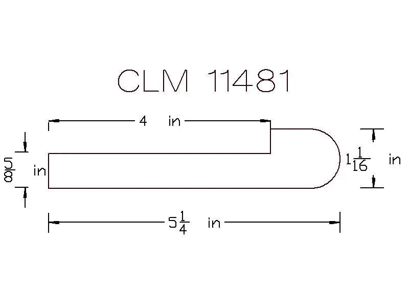 CLM 11481: 5 1/4" x 1 1/16" part drawing