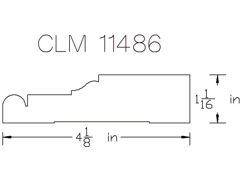 CLM 11486 crown molding diagram.