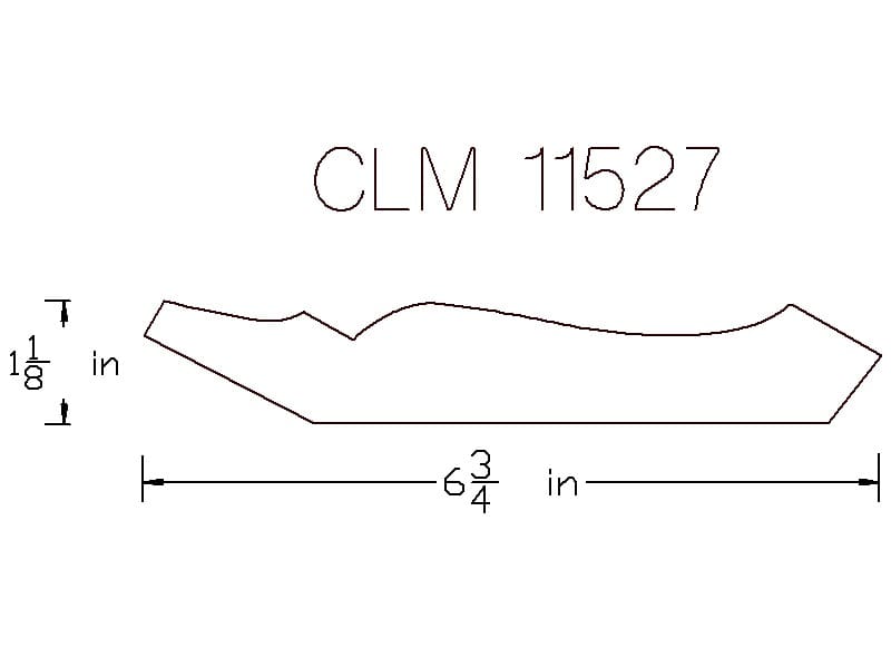 CLM 11527 molding diagram, 6 3/4" long.