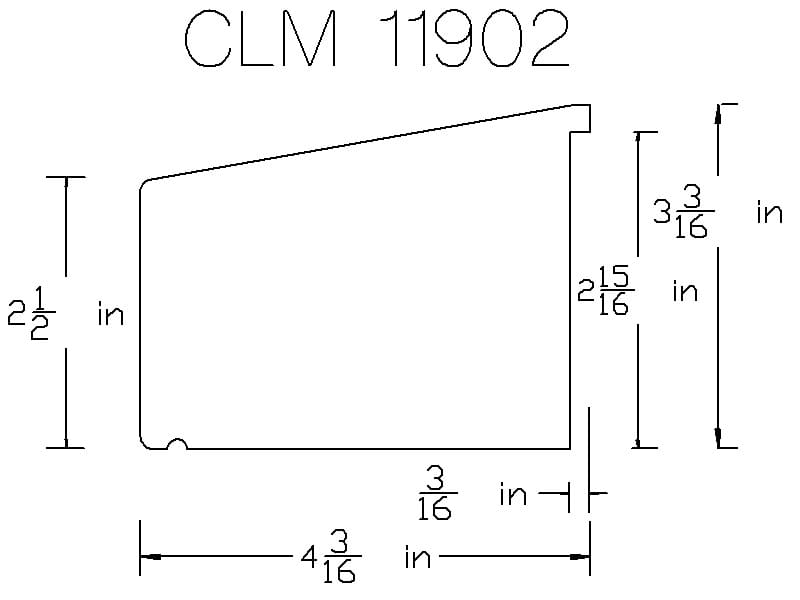 CLM 11902 frame dimensions drawing