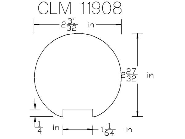 CLM 11908: Circular part dimensions.