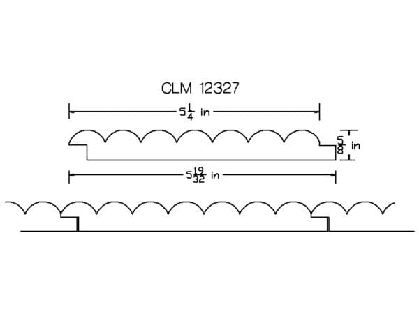 CLM 12327 scalloped molding diagram.