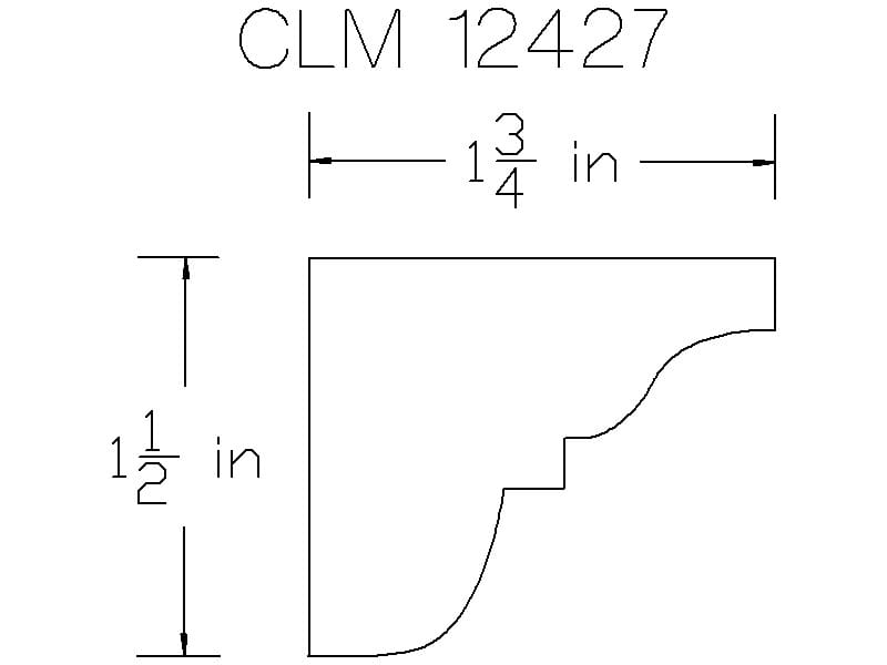 CLM 12427 crown molding diagram.
