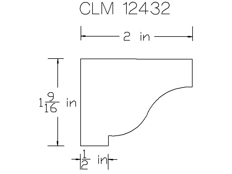 CLM 12432 crown molding diagram.