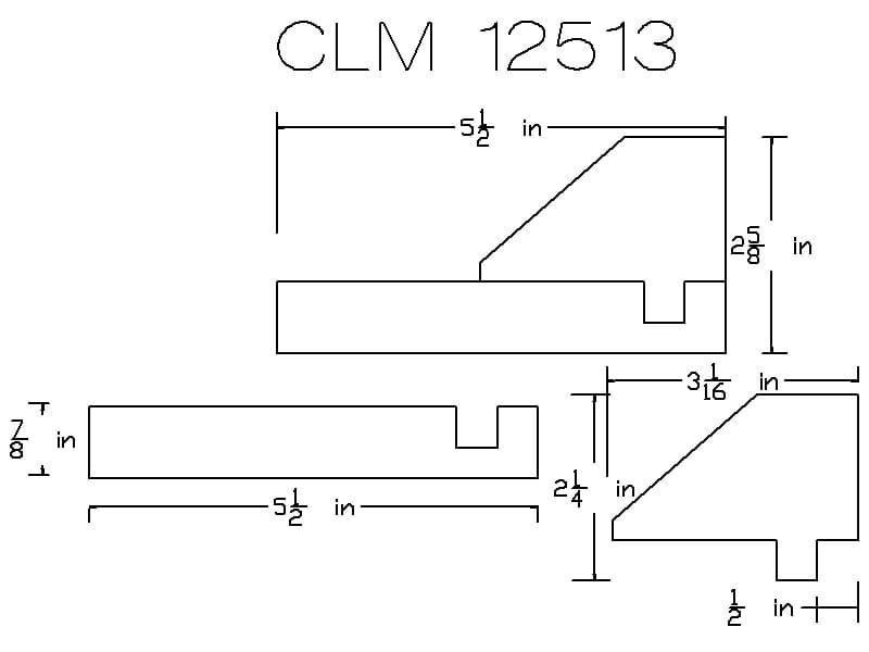 CLM 12513 technical drawing dimensions