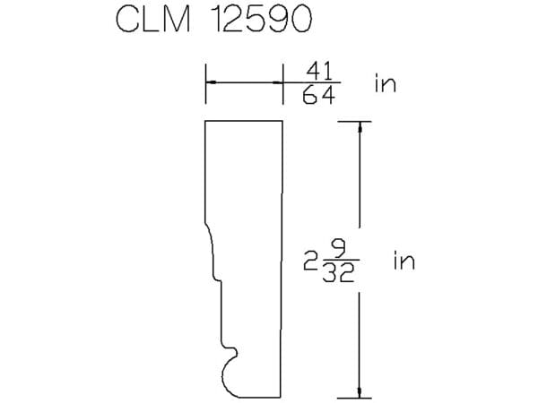 CLM 12590 molding diagram, 2 9/32" high.