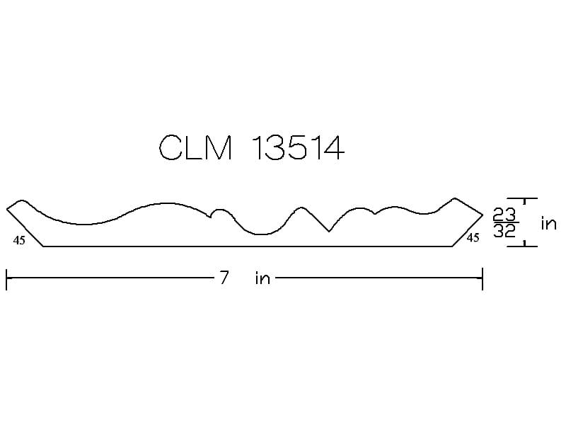 CLM 13514 molding profile diagram.