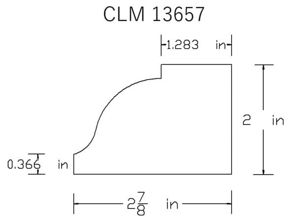 CLM 13657 crown molding diagram.