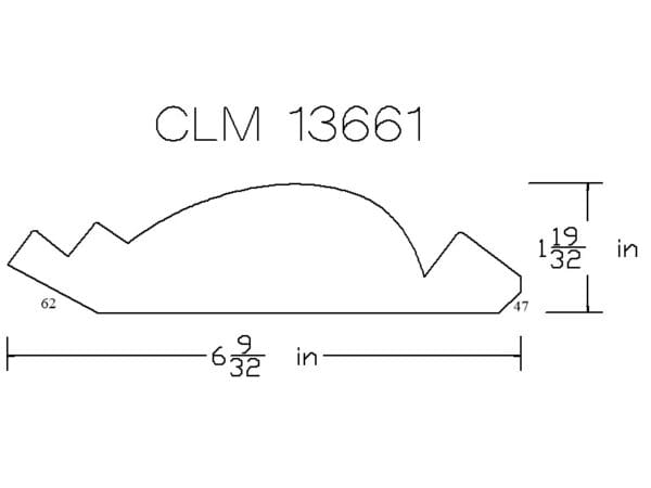 CLM 13661 molding diagram 6 in.