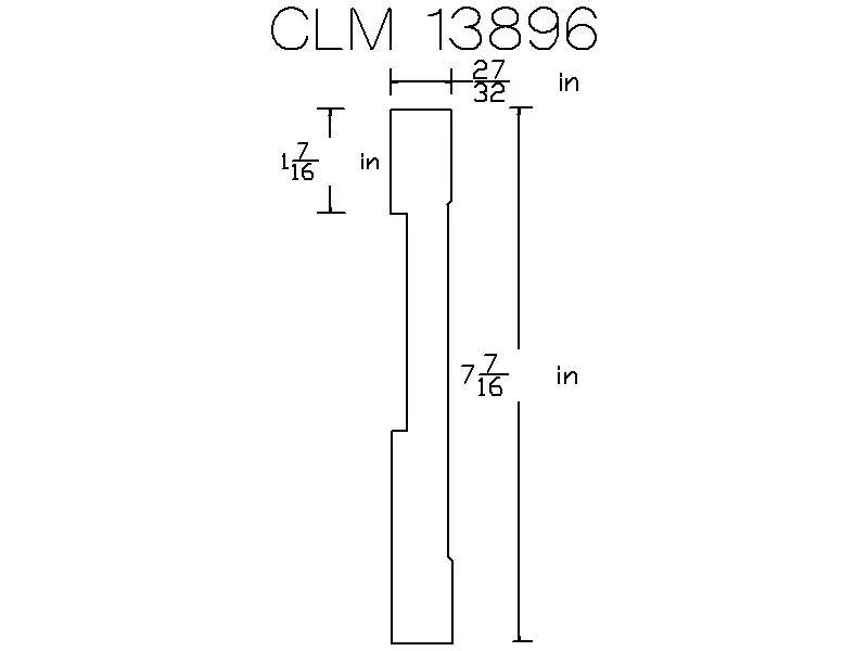 CLM 13896 casing dimensions diagram.