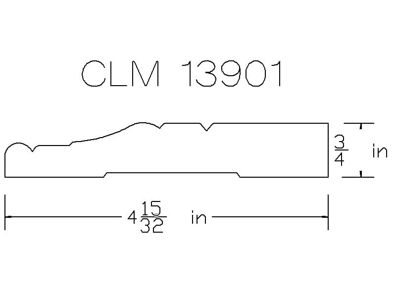 CLM 13901 crown molding diagram.