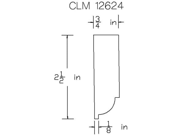 CLM 12624 molding diagram: 2 1/2" x 3 3/4"
