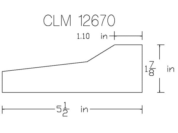 CLM 12670 trapezoid dimensions diagram.