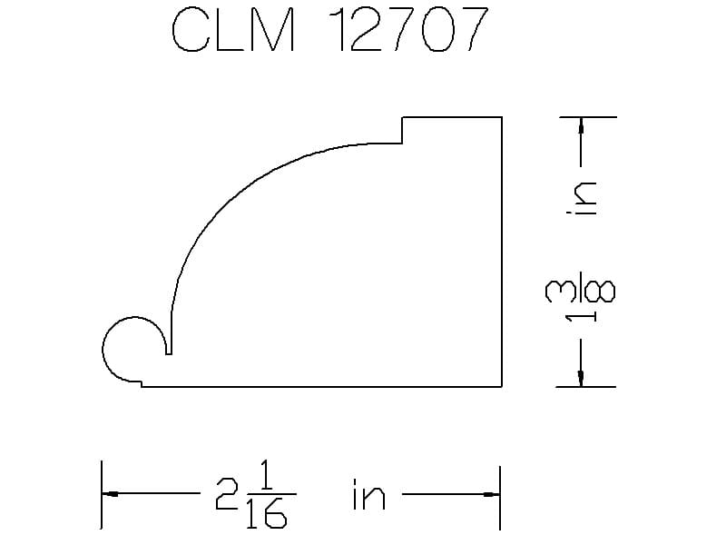 CLM 12707 molding diagram, 2 1/16 in.