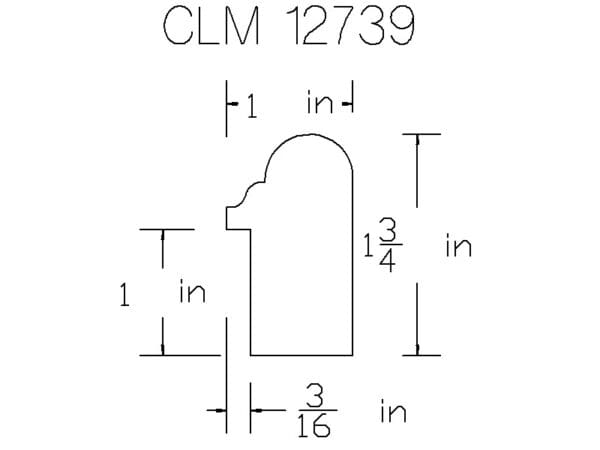 CLM 12739 molding diagram dimensions.