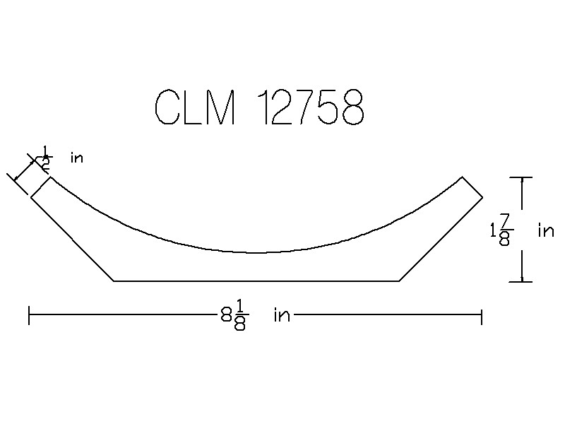 CLM 12758 curved molding diagram